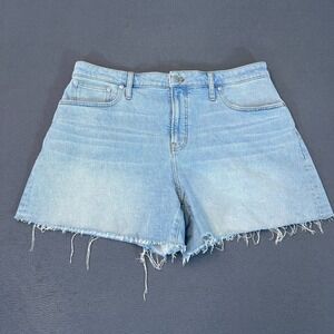 Madewell Women's Size 33 The Curvy Perfect Mid Length Jean Short Raw Hem Lyocell